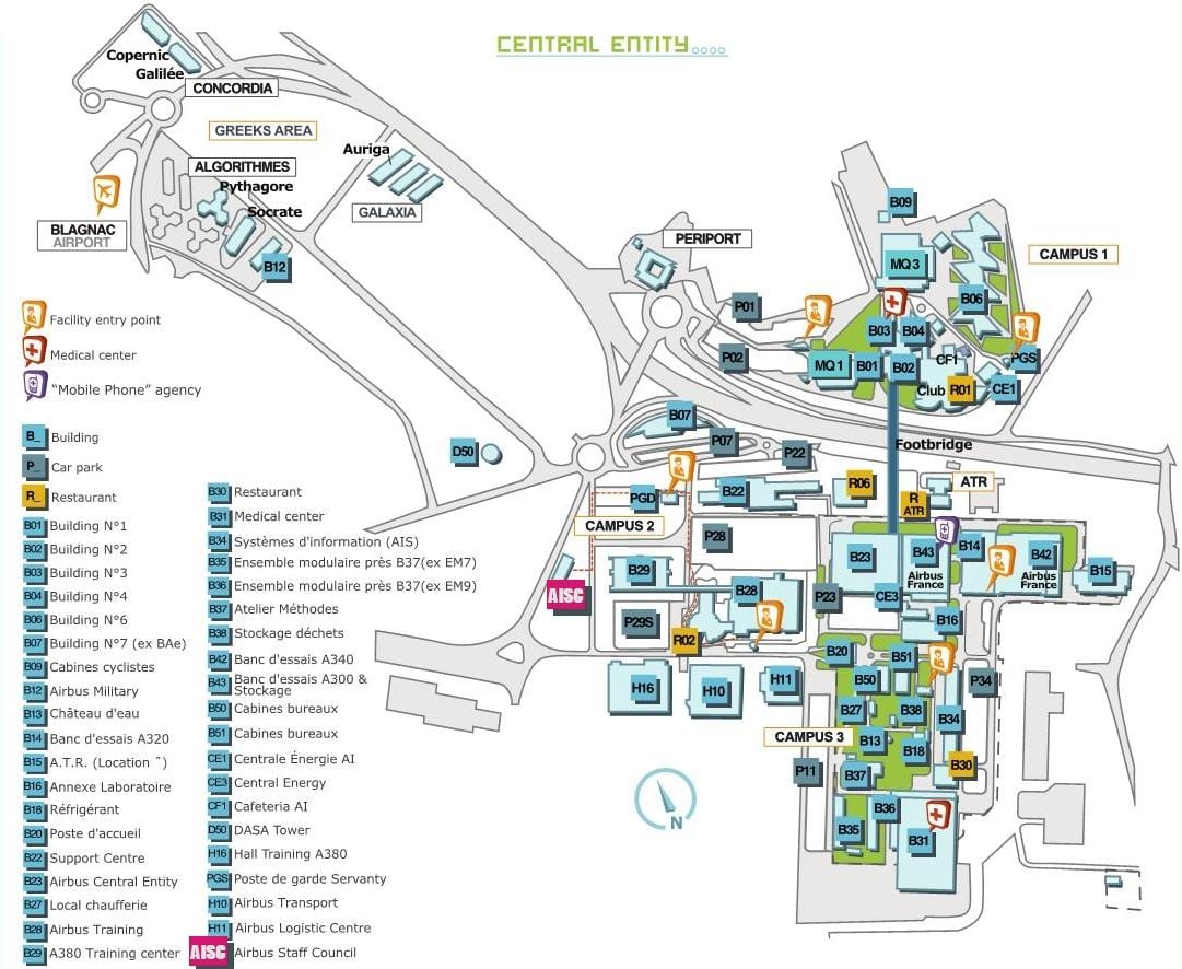 mapa airbus Tolosa