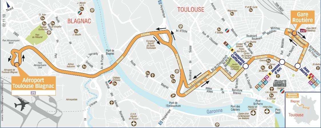 mapa Tolosa aireportua anezka ibilbidea 