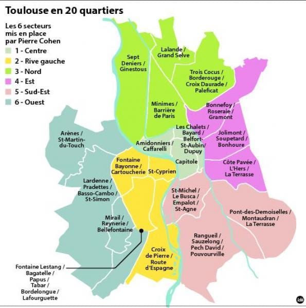 mapa Tolosa arrondissement