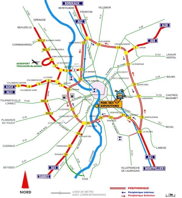 mapa Tolosa highway