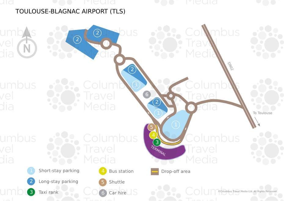 mapa Tolosa blagnac aireportua