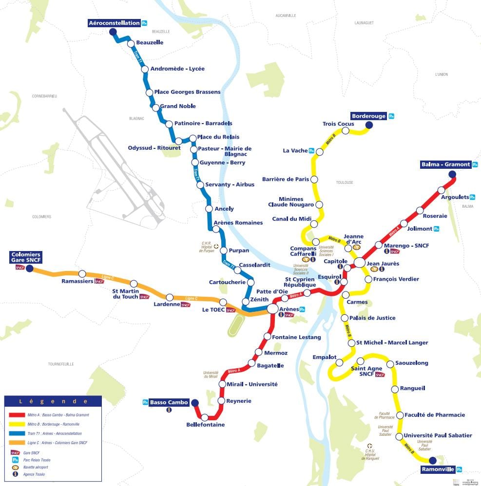 mapa Tolosa tranbia