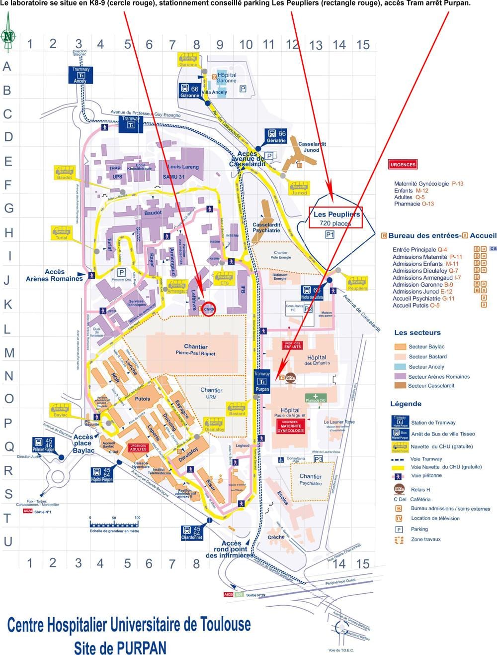 mapa Tolosako ospitalean
